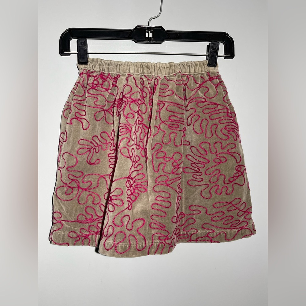Peek Beige and Pink Patterned Mini Skirt